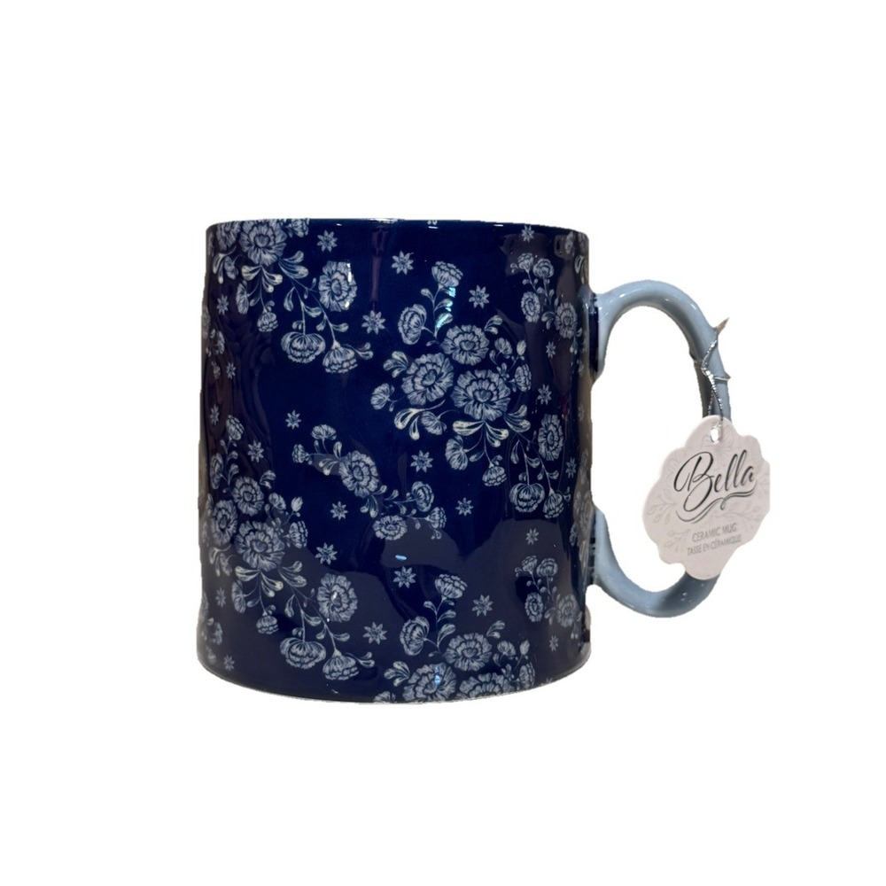 Chinoiserie Dark & Light BLUE FLORAL Rose 10 Strawberry Street BELLA Mug Toile
